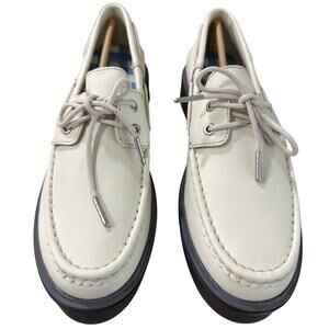 NEW Sperry Women's Bayside Leather Boat Shoe White Size 10M